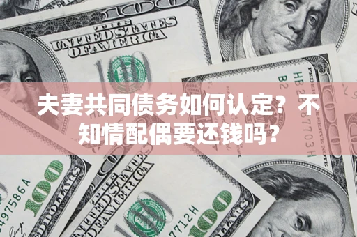 武汉夫妻共同债务如何认定？不知情配偶要还钱吗？