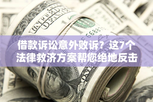 武汉借款诉讼意外败诉？这7个法律救济方案帮您绝地反击！