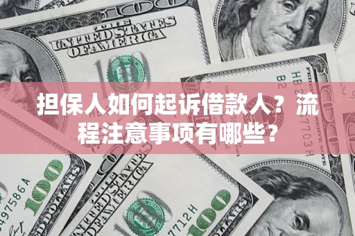武汉担保人如何起诉借款人？流程注意事项有哪些？